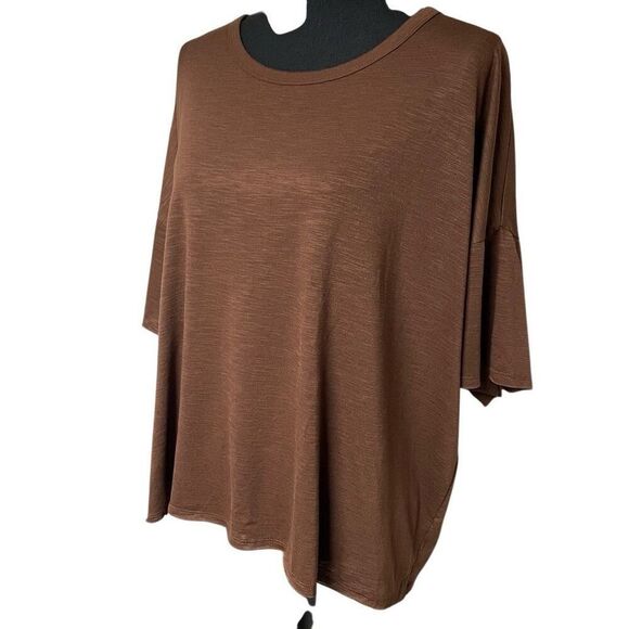 Sofia Jeans Brown Slub Knit Drop Shoulder Top - Picture 1 of 6